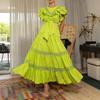 2056 Feifei Sleeves Lace Slim Short Top Bow + Skirt Two-piece Suit Women