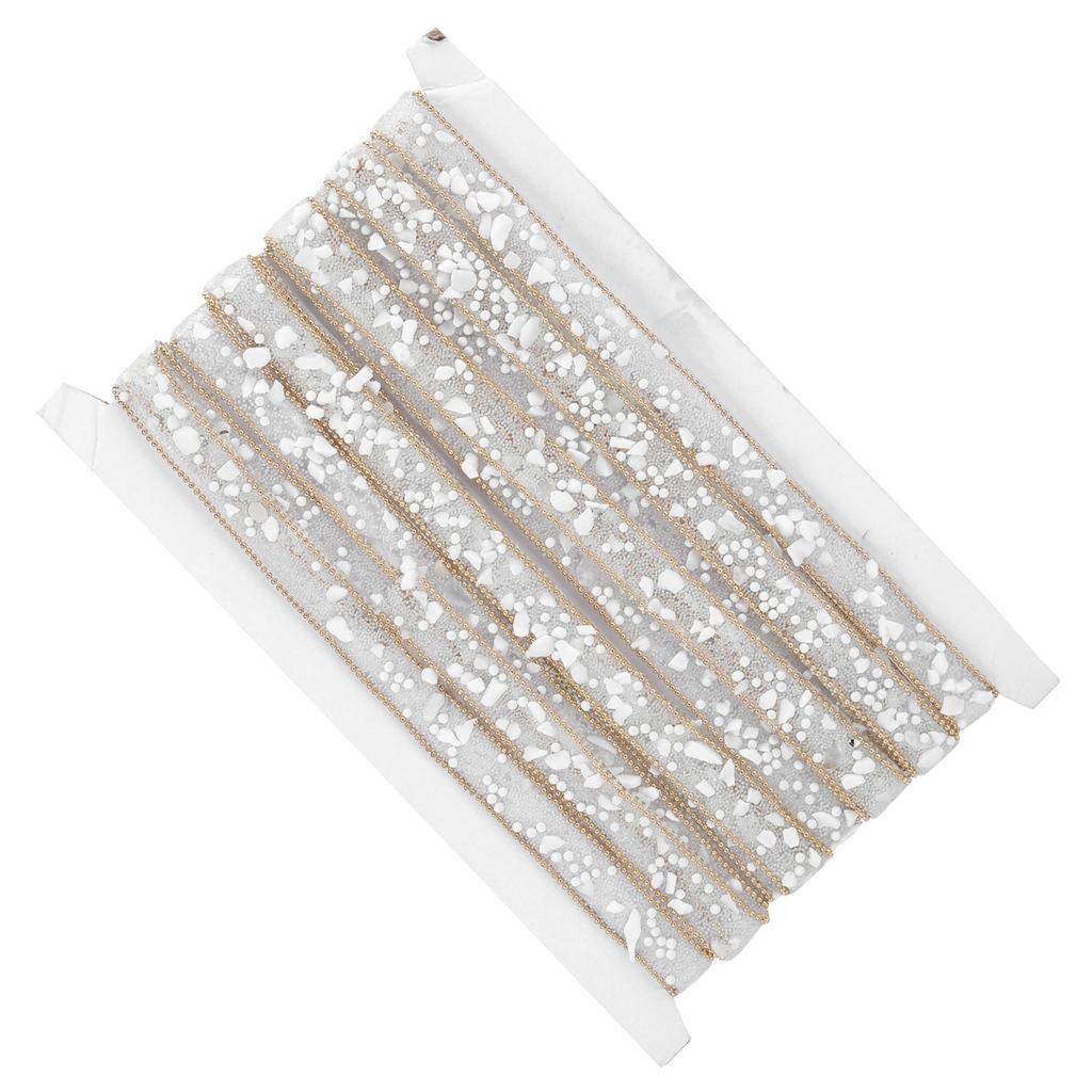 5 Yards Gold Edge Shell Glue Mesh Ribbon for DIY Shoes Hats Phone Stickers Decorative Belt