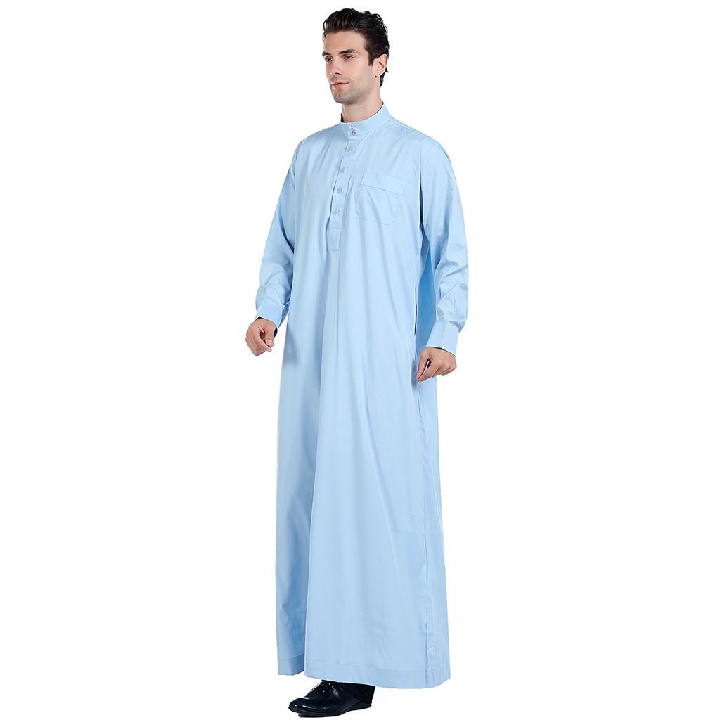 Men's Middle Muslim Fashion Dresses And Long Topcoats Comfortable Blouse