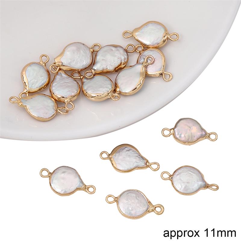 Perle Naturale de Apă Dulce Neregulate Margine Aurie Pandante Duble Suspendate Pentru Colier DIY Brățară Cercei Confecționare Bijuterii