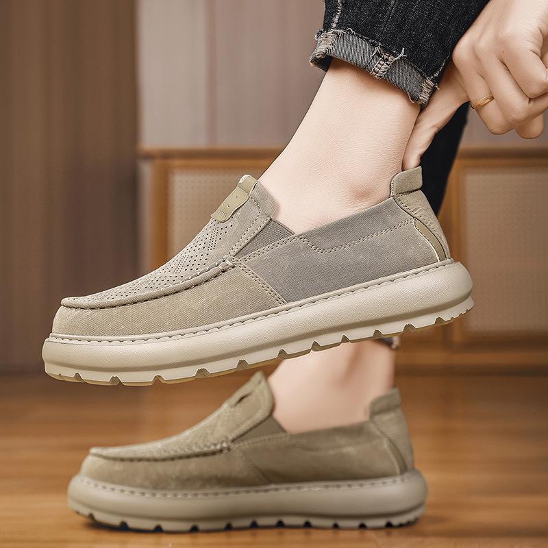 New 2026 summer fashion breathable one-pedal casual shoes thin punched comfortable versatile light men's shoes