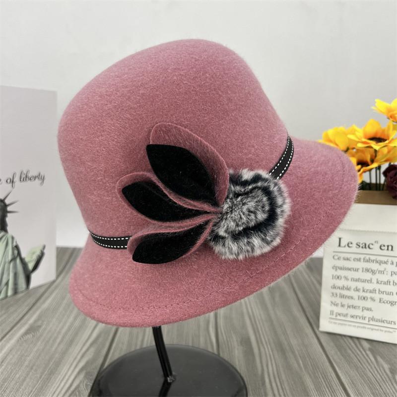 Womens Autumn Winter Wool Fedora Hat With Adjustable Fit For Casual Wear