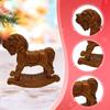 Small Christmas Rocking Horse Decoration Collectible Sculpture Desktop Miniature Figurine for Countertop Fireplace Birthday