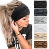 1PC Boho Jednobarevné Široké čelenky Vintage Knot Elastická Turban čelenka pro ženy Dívky Měkká šátek Příslušenství Vlasy