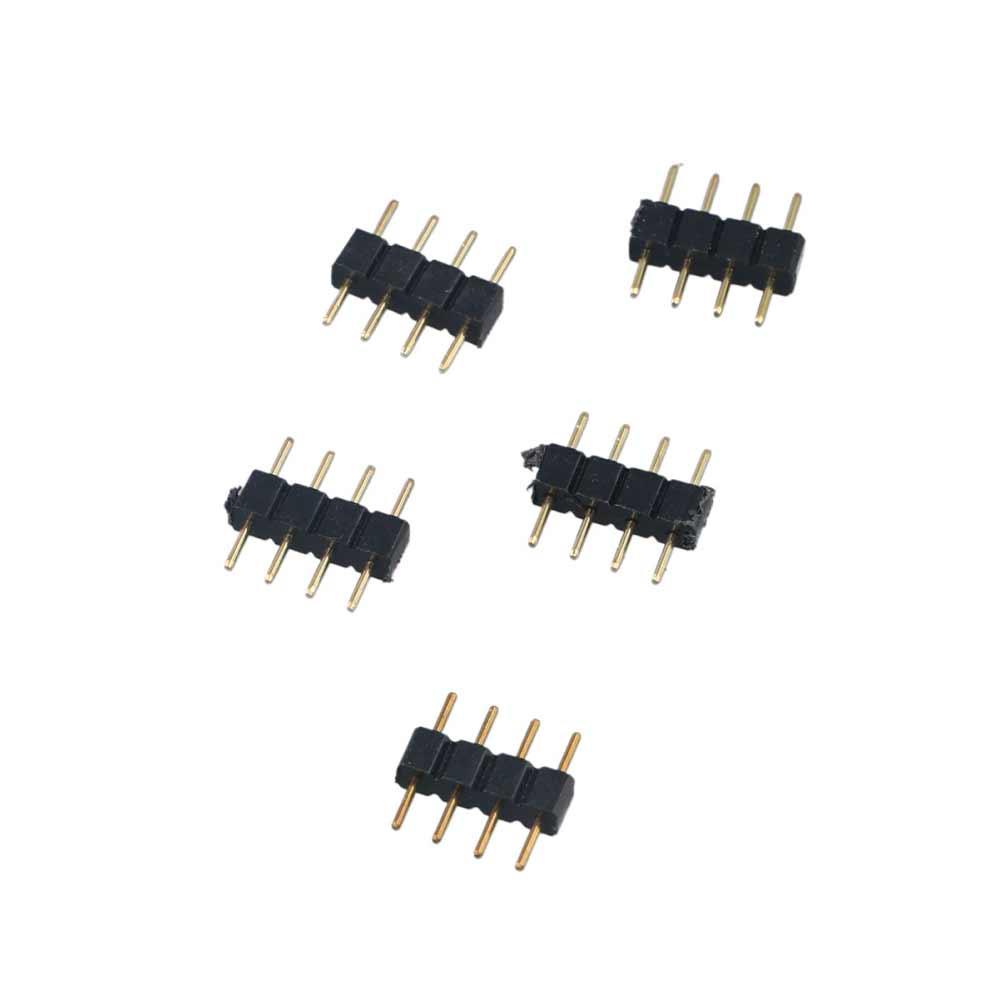 RGB Connector Double Insert 4Pin Needle Led Strip Light LED Connector RGBW Connector LED Adapter