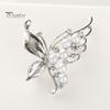 Rhinestone Butterfly Brosje Dame Stilig Sense Light Luksus Utsøkt Delikat Unik Faux Pearl Corsage