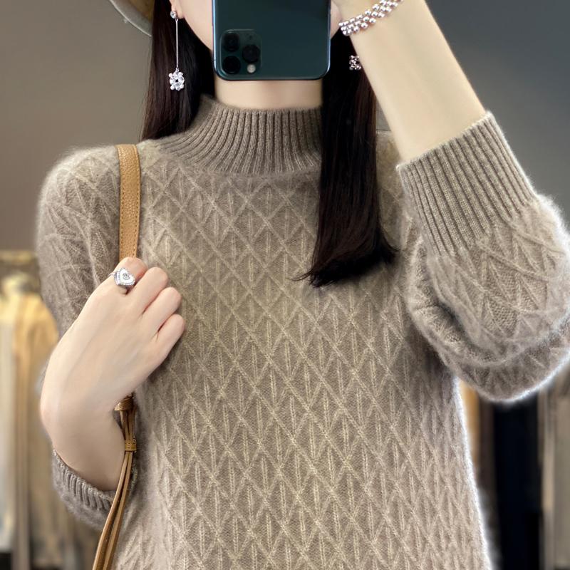 Pulover de cașmir pentru femei cașmir Qinghe 30% cașmir 70% lână cald și la modă versatil toamnă și iarnă