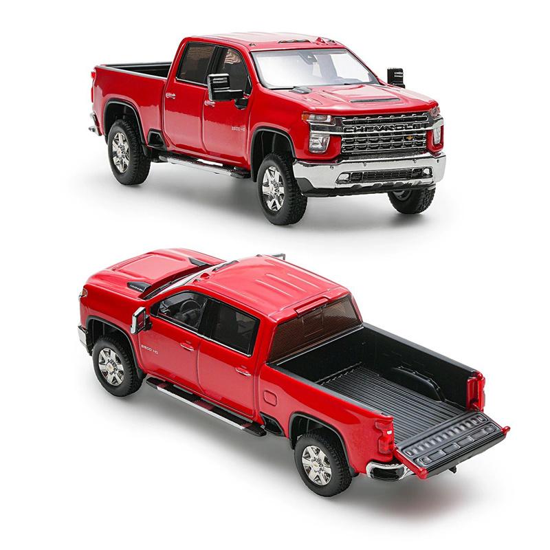 1/64 Silverado HD 2020 Alloy Pickup Car Model Diecast Metal Off-road Vehicles Car Model Simulation Miniature Scale Kids Toy Gift
