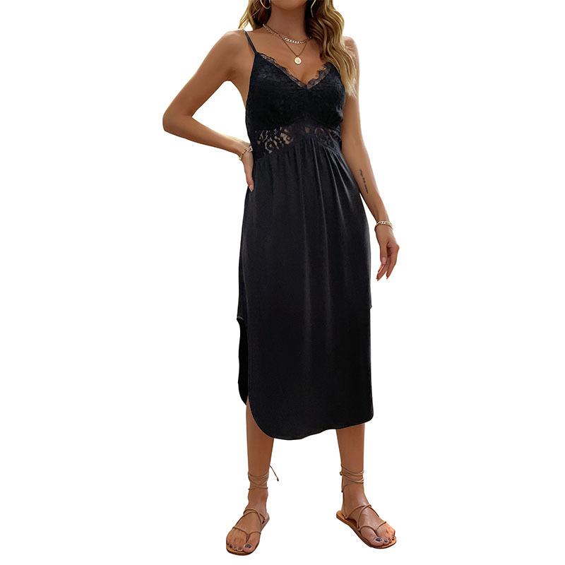 Summer Women's Sexy Lace Splicing Suspender Dress