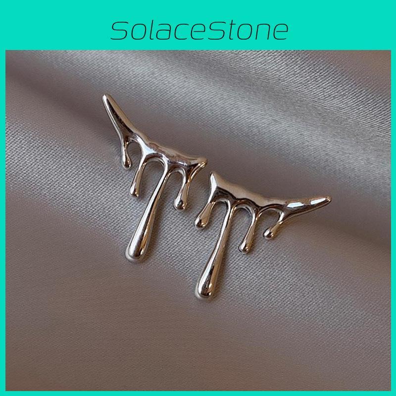 Stylish Silver Plated Asymmetric Earrings For Women Trendy Geometric Teardrop