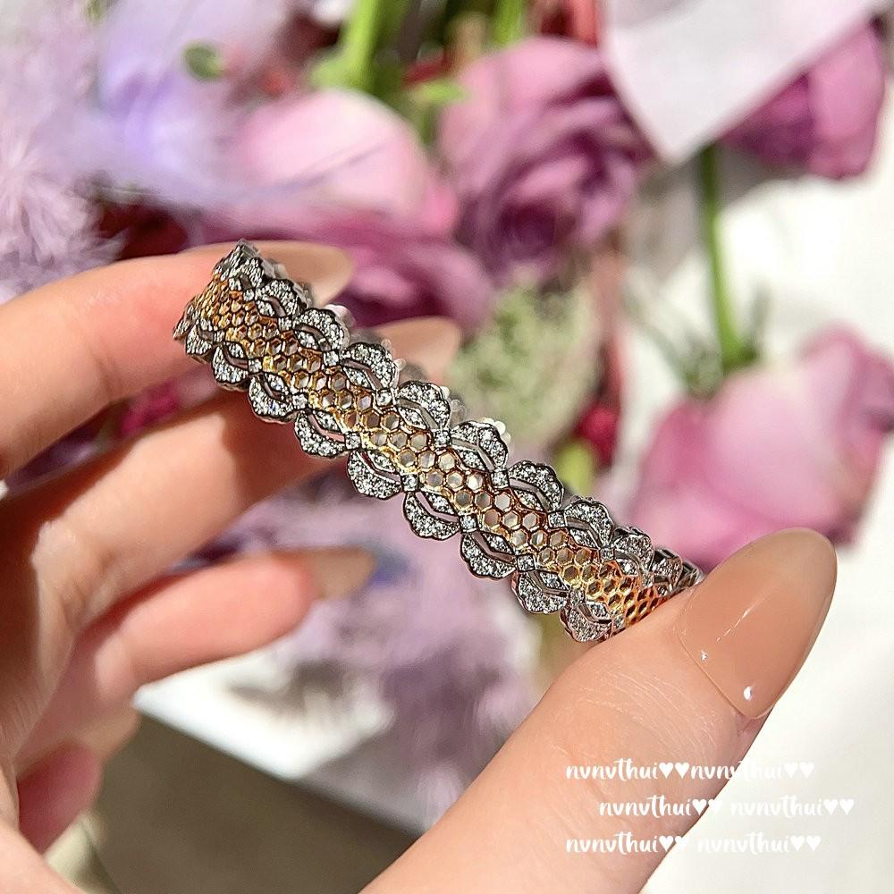 Lace Honeycomb, Wave Gem Bracelet, Antique, 18K Gold Plated, Silk Chisel Ball Zircon Bracelet
