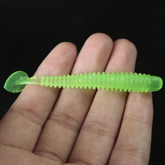 20Pcs Fishing Lures Soft Baits with T-Tail Vibrant Color Mini Size Portable Flexible Fake Lures Artificial Baits