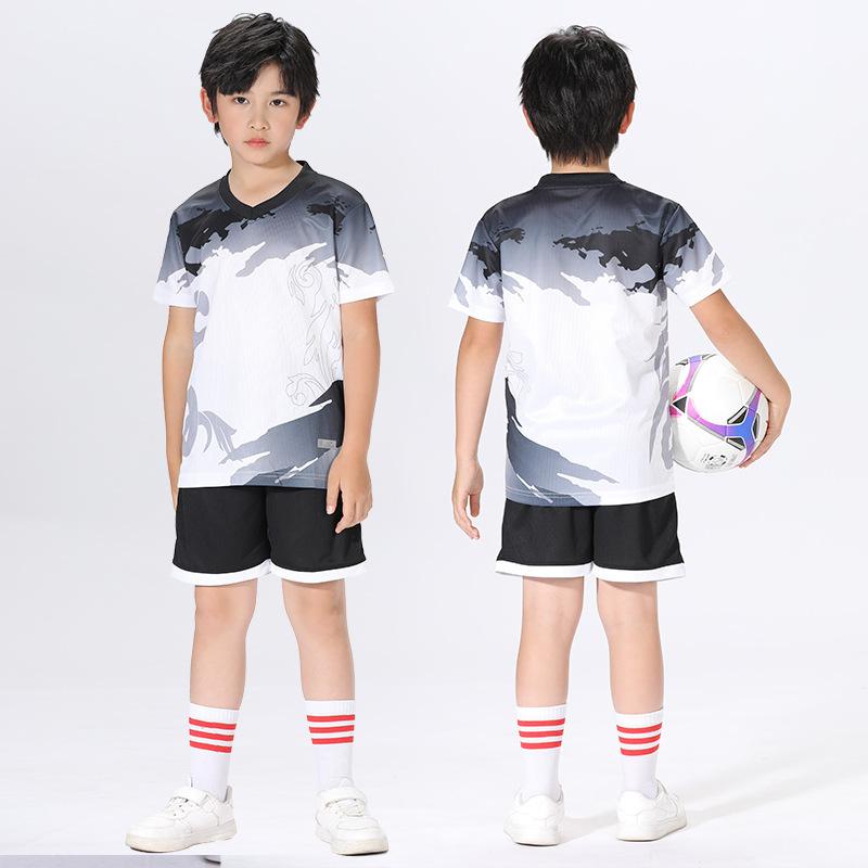 Children's Football Jersey Sets, Boys' and Girls' Quick-dry Short-sleeve Training Elementary School Soccer Match Team Uniforms