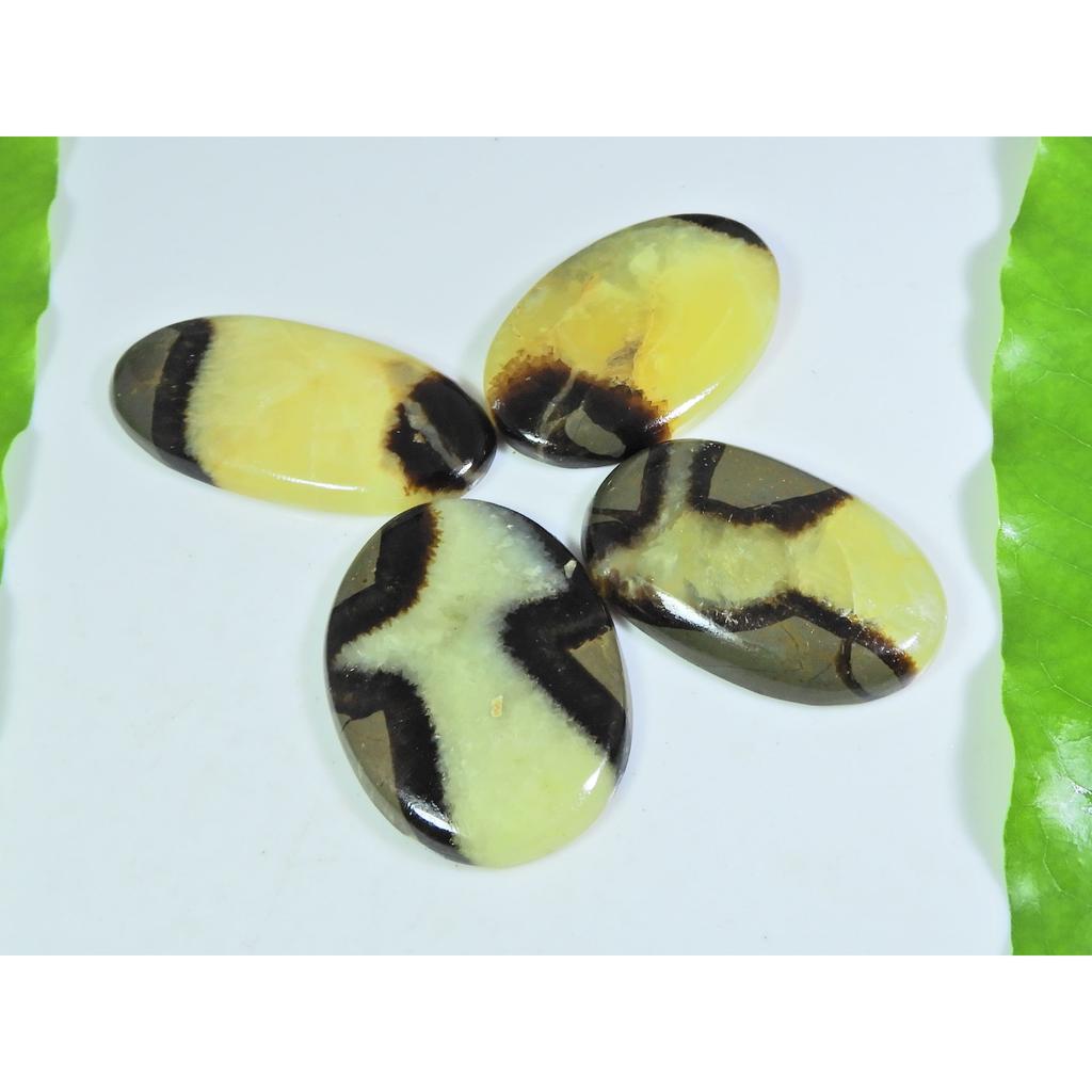 236Cts. Natural septarian Multi Colour Oval Cabochon Loose Gemstone 4Pcs Lot A-366