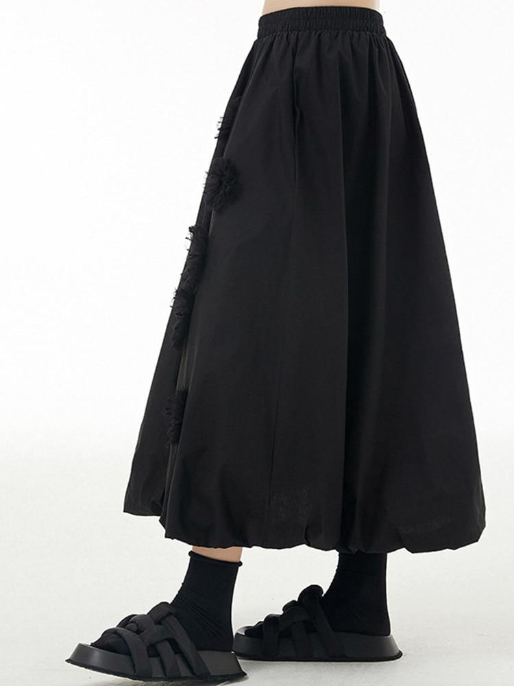 Xitao Solid Color Loose A-line Skirt SMH1450