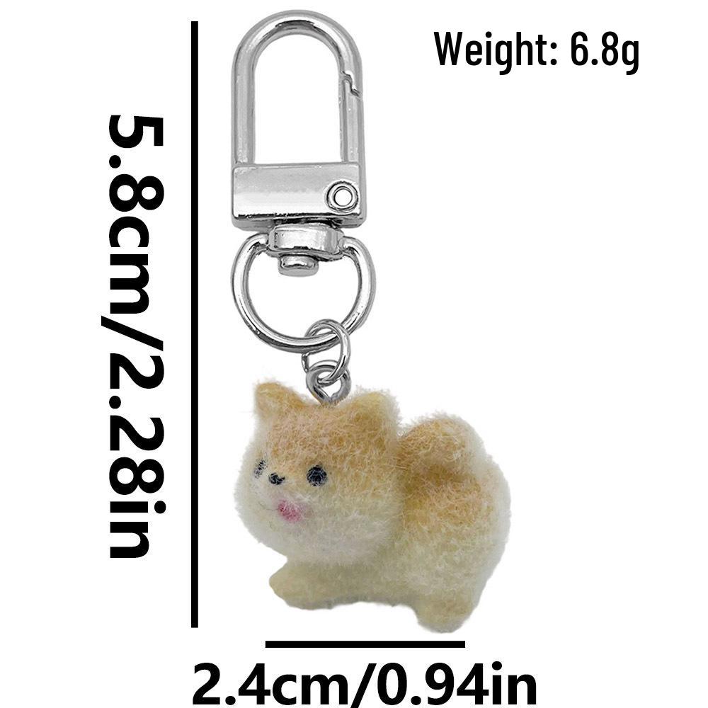 Resin Cartoon Animal Keychain: Puppy, Bichon, Border Collie, Teddy, Rabbit
