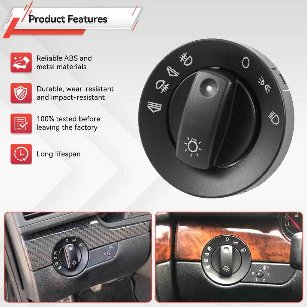 For A4 B6 2000-2004 A4 B7 2004-2007 Car Headlight Fog Light Switch Cover Cap Repair Replace 8E0941531 8E0941531A 8E0941531C