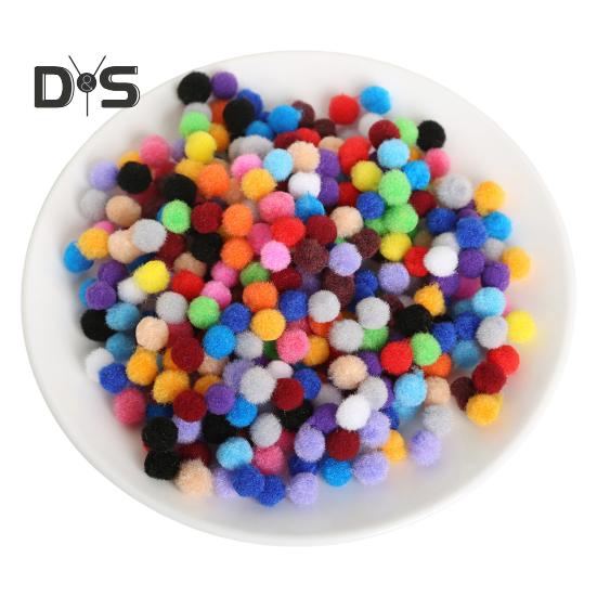 

300 шт. помпонов для рукоделия 10 мм пушистые фетровые шарики однотонные пушистые помпоны для кукол гирлянда DIY поделки украшения L
