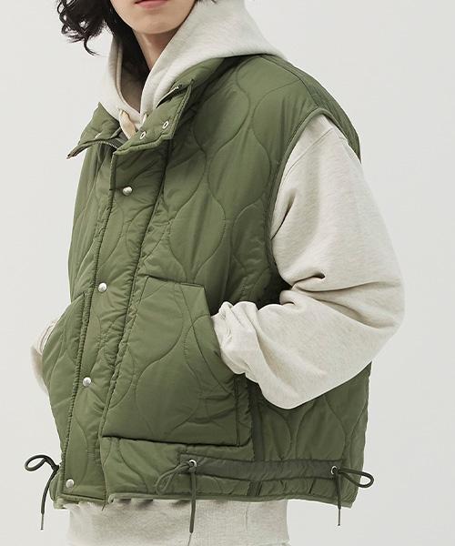 Mimthewardrobe Drawstring Padded Vest_Black