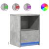 Nightstand with LED Lights Concrete Grey Wood Based Material