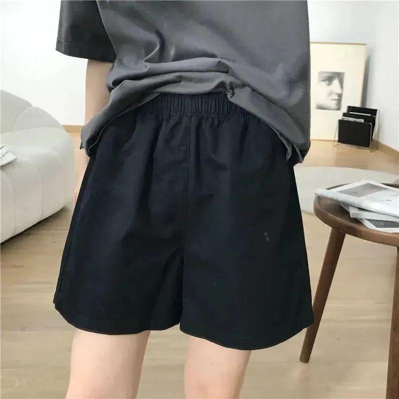 Women s Plus Size Cotton Shorts - Elastic Waist, Mid-Length, Straight Leg, Casual Summer Sportswear S