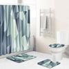 Creative Shower Curtain Floor Mat Combination Four-Piece Set Bathroom Toilet Carpet Shower Room Mat Foot Mat