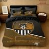 Notts County FC Pattern Bedding uilt Set uilt Cover Pillowcase Home Decoration Birthday Gift (1 * duvet cover + 2 * pillowcase without core)