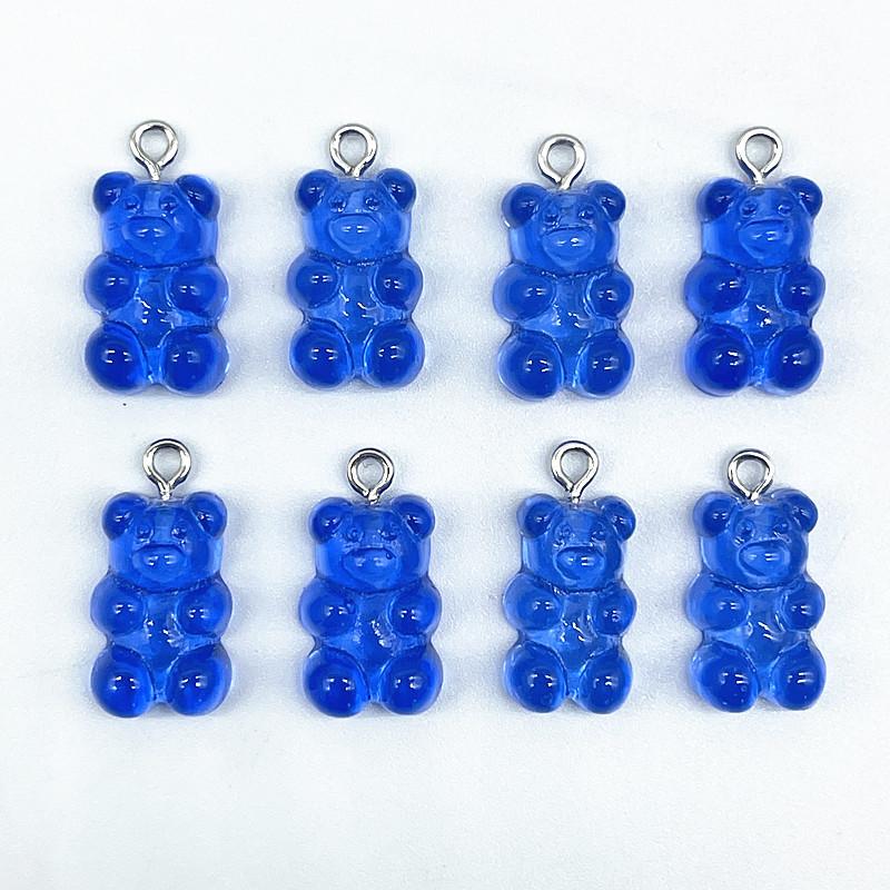 10Pcs Candy Bear Pendant Charms for Necklace Bracelet Earrings Jewelry Making Diy Findings Resin Bears Christmas Making