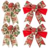 2pcs Decoration Bow Christmas Tree Pattern Print Party Decorative