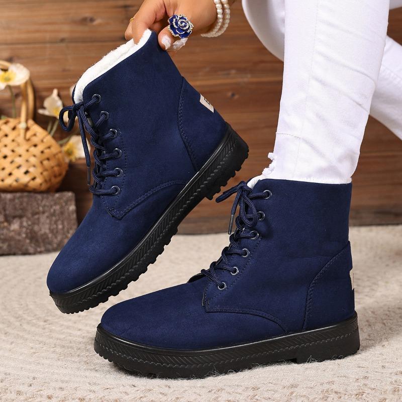 Winter comfortable versatile snow boots women's thermal short boots flat heel soft sole women's cotton shoes