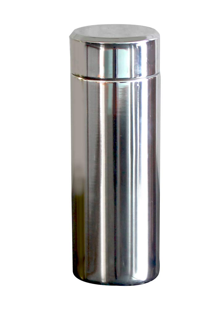 Mini Water Vacuum Stainless Keeps Drinks Hot or Silver Bottle, Small, Sparkly, Insulated, Lightweight, 270ml, Steel, Cold, Compact,