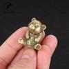 Retro Solid Brass Cute Bear Small Statue Office Desktop Ornament Animal Figurine Mniature Tea Pet Children Toy Gifts Home Decors