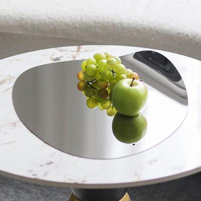 Minimalistische Kunst Verdrehter Eckspiegel Unregelmäßige Metallschale Ornamente Wohnzimmer Esstisch Aufbewahrung Display Modellraum Zubehör