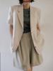 Memua Summer Double-Pleat Half Slacks (Light Khaki)