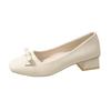 Spring New Thick Heel Bow Gentle Temperament Medium Heel Mary Jane Shoes