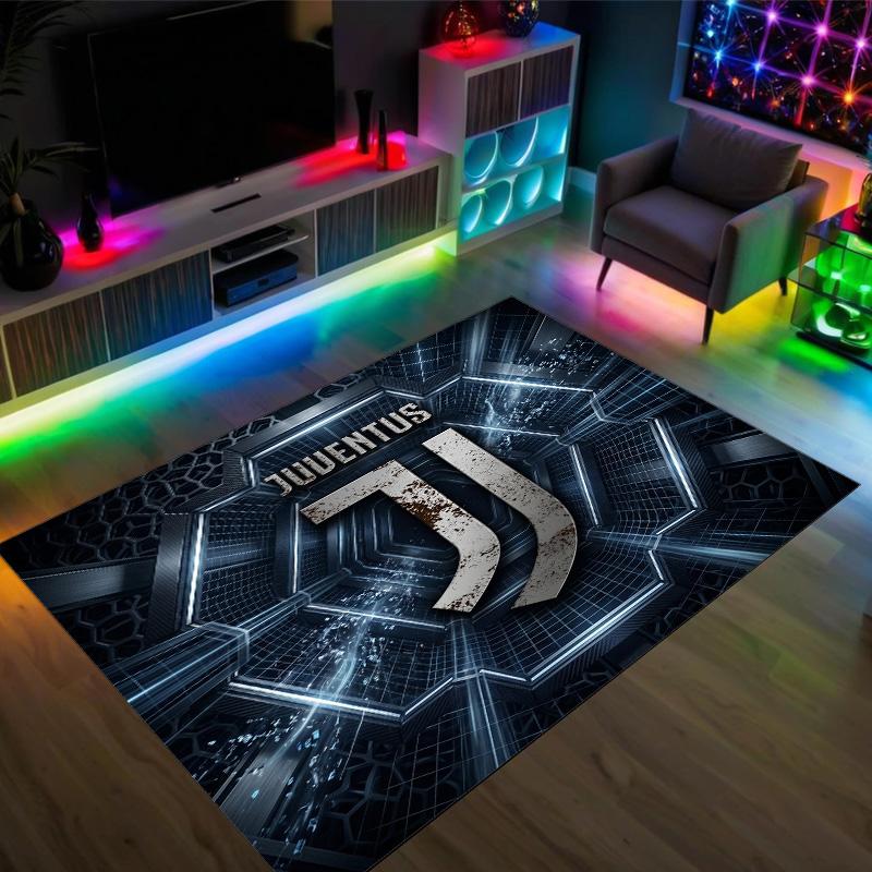 Juventus FC Design Crystal Velvet Carpet Cozy Non?Slip Printed Rug For Bedroom Living Room Entrance