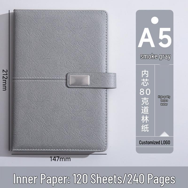 High-End A5 Business Notebook Gift Set: Customizable Logo, Thick Notepad for Meetings and Learning