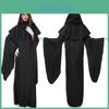 Trendy Adult Dark Witch Cloak Dress Made Of Soft Polyester For Halloween Events