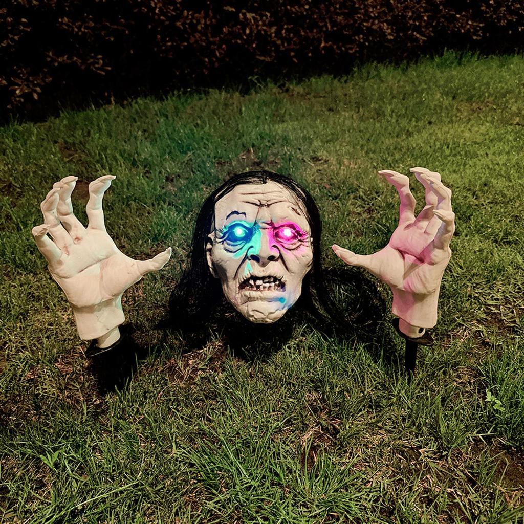 Outdoor Rising From Ground Breaking Skeleton Light Props Spooky Decoration for Yard Lawn Patio Festival Party Haunted House