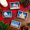 Mini Framed Christmas Pictures Wooden Xmas Scenes Decorations Miniature Framed Christmas Ornaments for Festive Decor DIY Craft