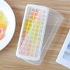 Bandeja de cubitos de hielo de plástico, Recipiente para comida casera para bebés, Herramienta para hacer bolas de hielo, Caja congeladora doméstica con tapa, Molde de bloque de hielo para refrigerador