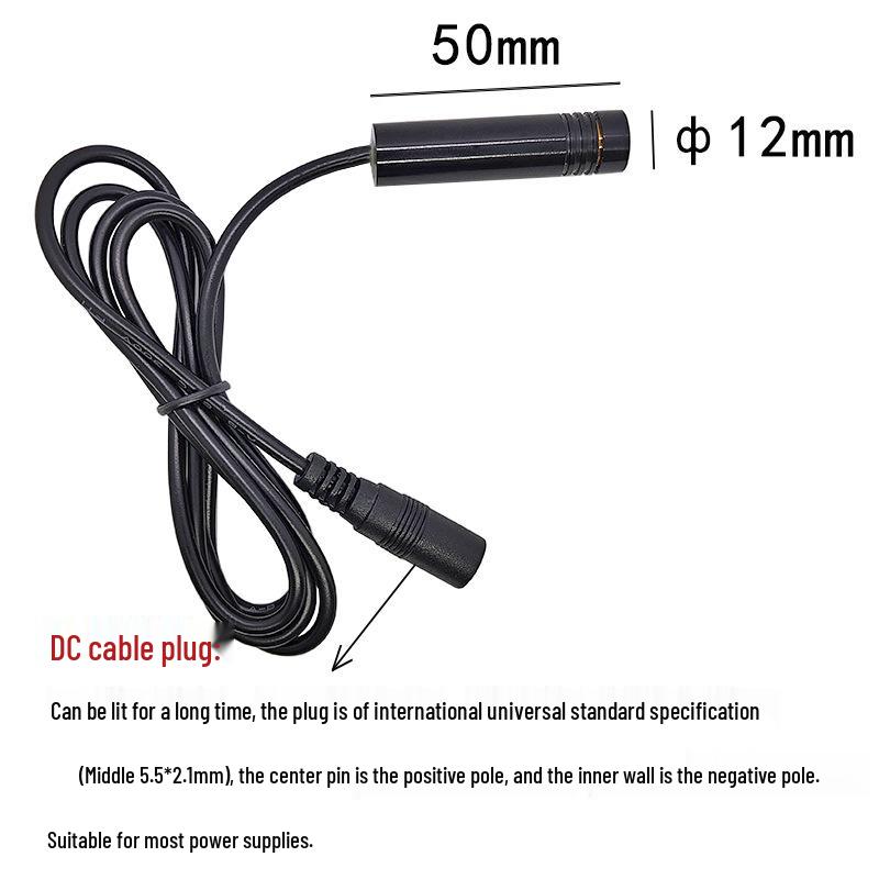 Glass Cylinder 12x50mm 200mW 650nm Line Positioning Laser Light