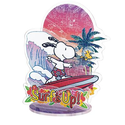 Beverly Puzzle X Acrylic Snoopy Acrylic Stand Pop Snoopy Surfing Puzzle To Assemble and Glue 82 Pieces [Jigsaw Stand] [New Display] [No Required]