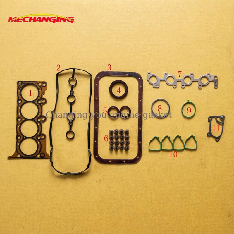 Engine Rebuild Kits For CHEVROLET AVEO SAIL SPARK M300 Engine Model LMU B12D1 1.2L 16V Metal Seal Gasket Full Set 969412108