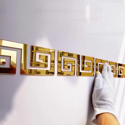 10pcs Acrylic Wall Mirror Sticker Adhesive for Living Room Bedroom Edge Strip Corner Line Building Border Home Decoration 5/10cm