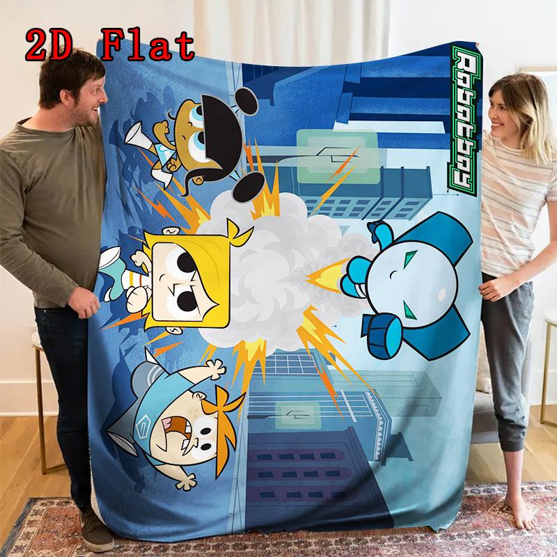 Robotboy 2D Flat Pattern Flannel Blanket High quality All Seasons Warmth and Comfort Perfect for Christmas Gifts.DMT0925380