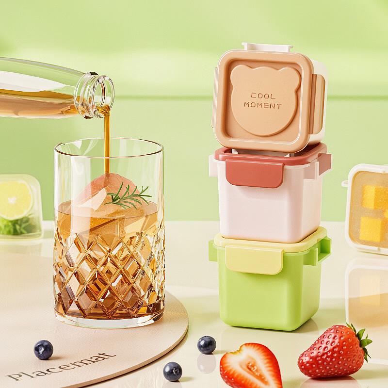 Food-Grade Silicone Ice Cube Tray & Storage Box (3-Pack)