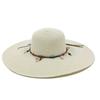 Ladies' Summer Straw Hat 13CM Large Brimmed Beach Hat Sunshade Hat Outdoor Beach Travel Hat Foldable