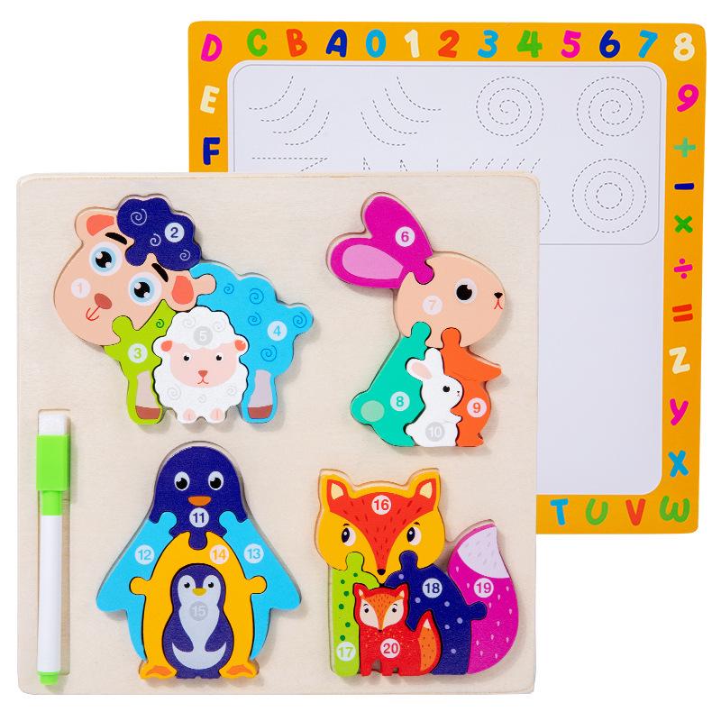 3D Animal Puzzle: Wooden Educational Toy for Parent-Child Learning