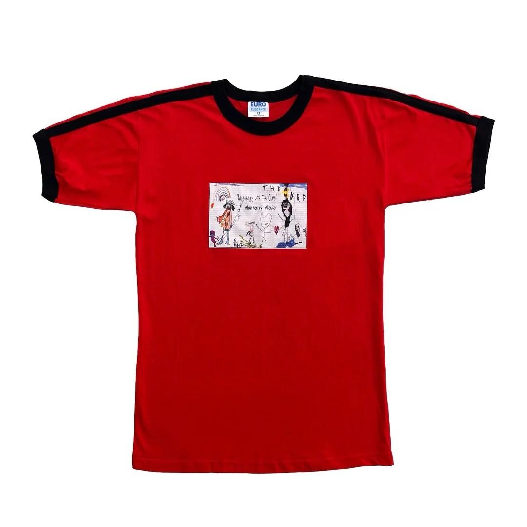 The Cure 2004 Y2k Vintage Band Concert Mexico Tour Red Ringer Unisex T-Shirt XL